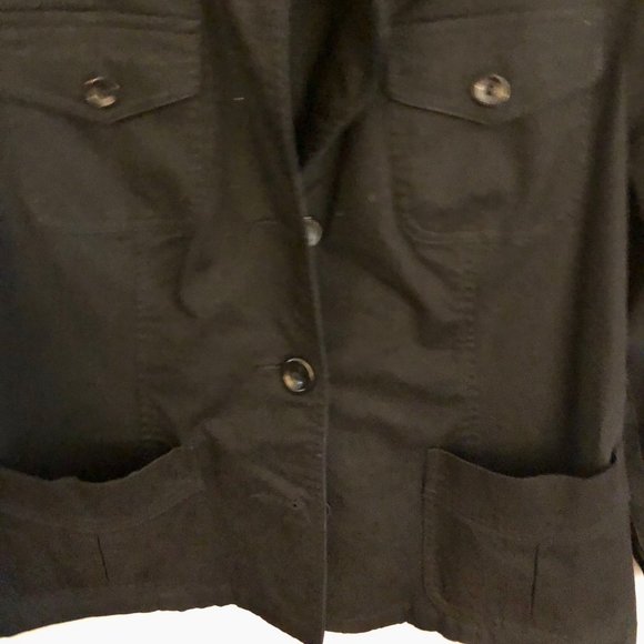 Black Willie Smith Classic Canvas Cotton/Spandex Blazer Jacket with Pockets - Picture 3 of 5